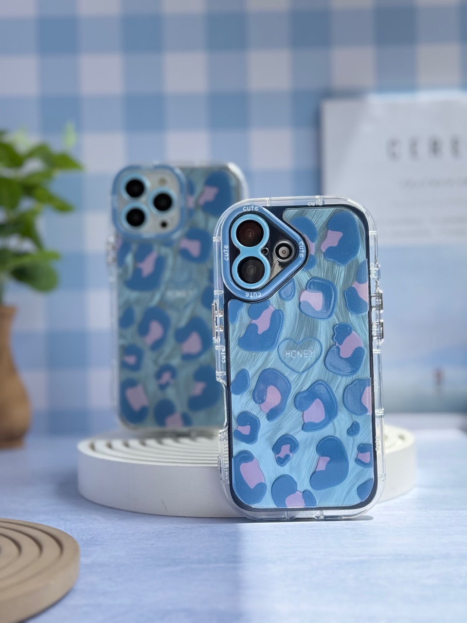 قاب پلنگی آبی پاستیلی